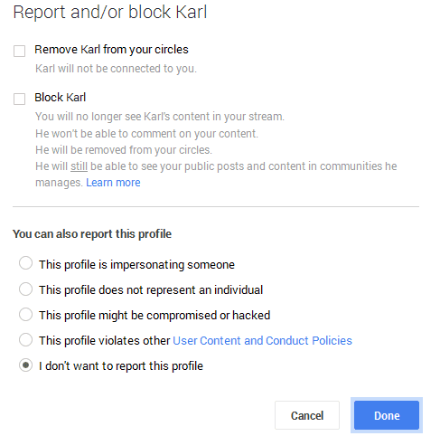 report or block
