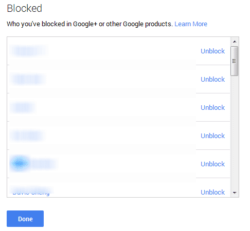 blocked list google plus