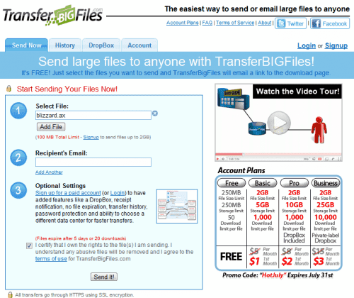 transfer big files