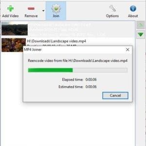 MP4Joiner video merge process