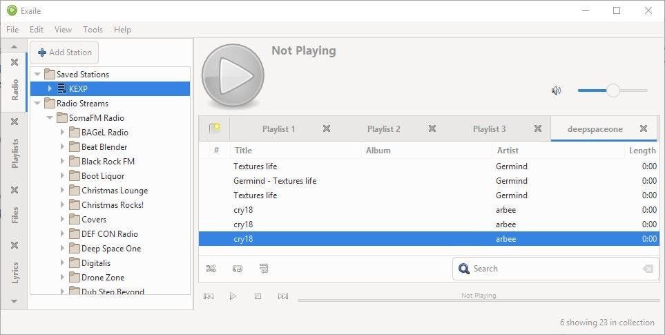 Exaile internet radio