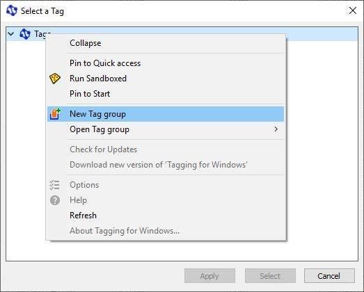 Tagging For Windows - Create a Tag 2