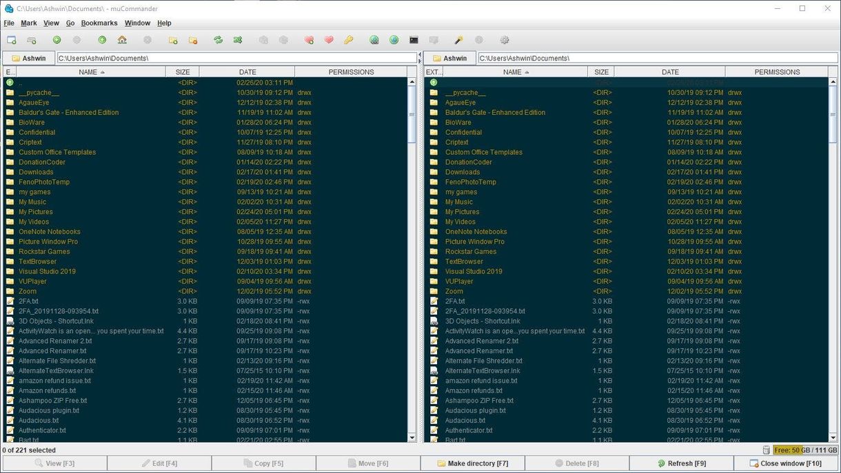 mucommander dark theme