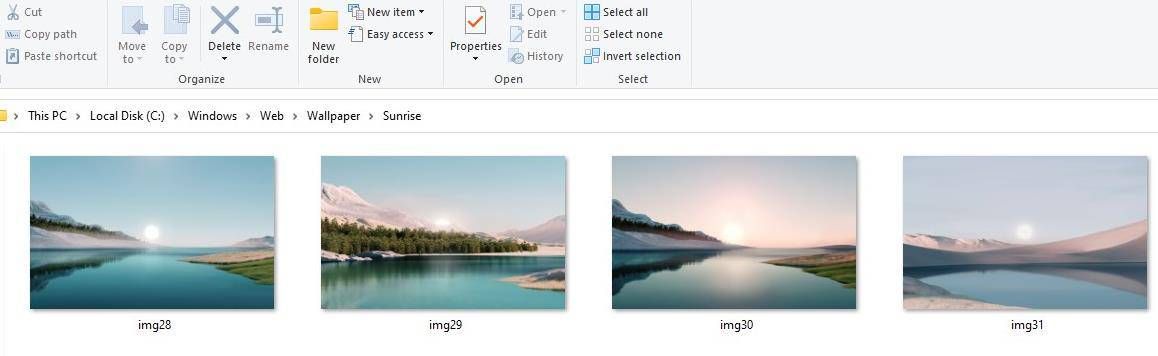Windows 11 Hintergrundbilder - Sonnenaufgang Ordner