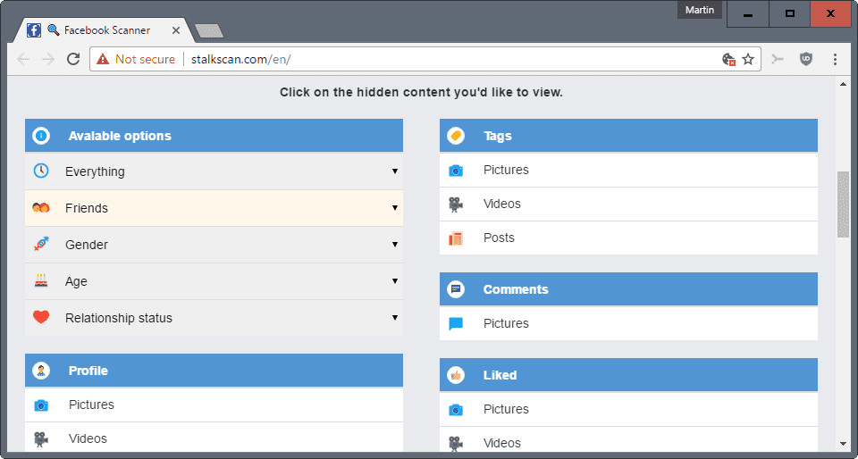 facebook scanner