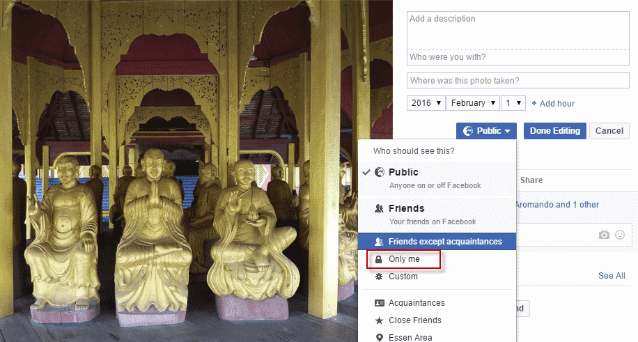facebook change visibility