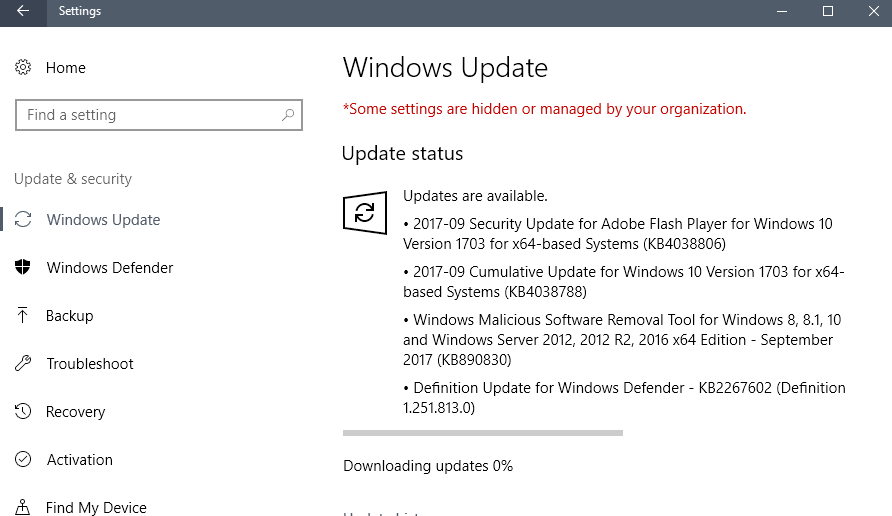 Microsoft drošības atjauninājumu 2017. gada septembra izlaidums
