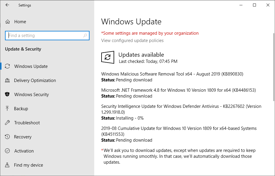 Actualizaciones de seguridad de Microsoft Windows de agosto de 2019 descripción general
