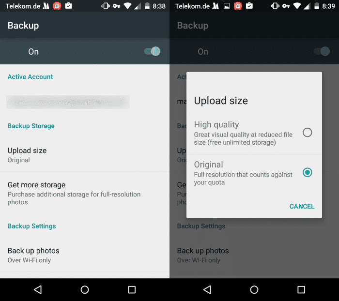 photos app upload size