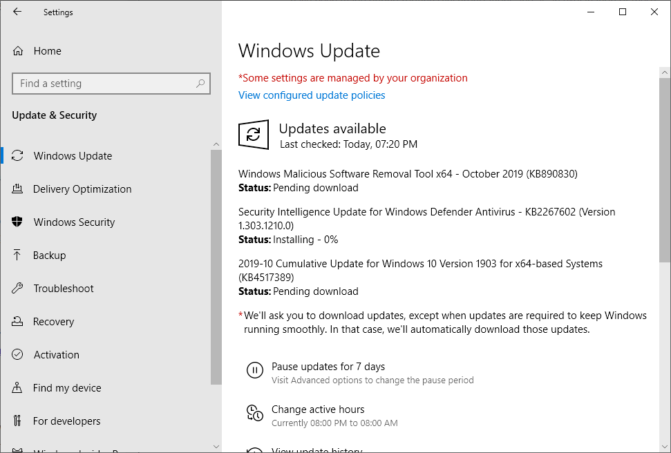 windows security updates october 2019