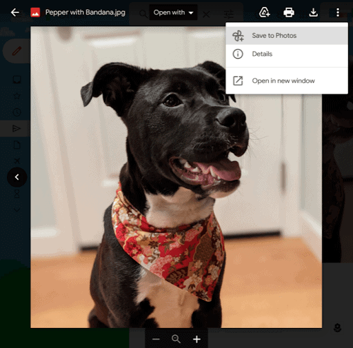 Gmail Gem til Google Fotos