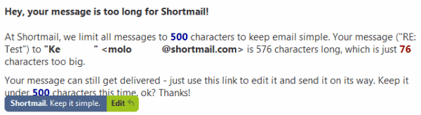 shortmail message