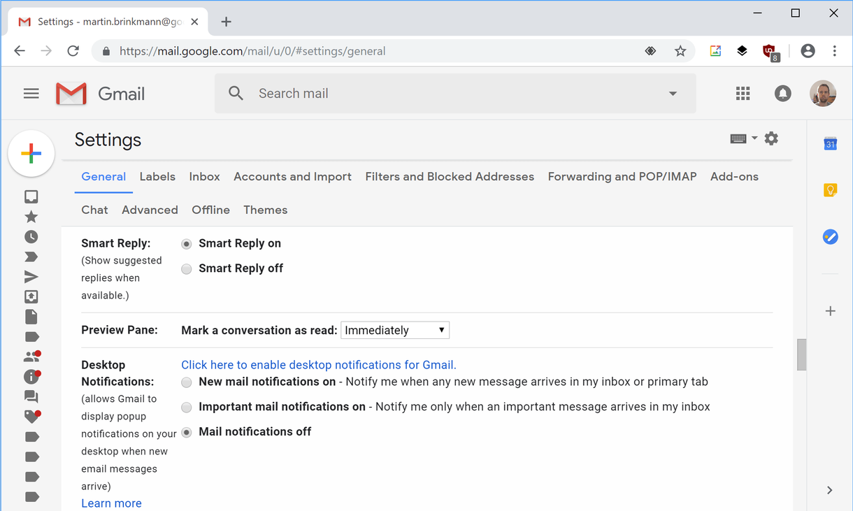 Cómo desactivar la función de respuesta inteligente de Gmail