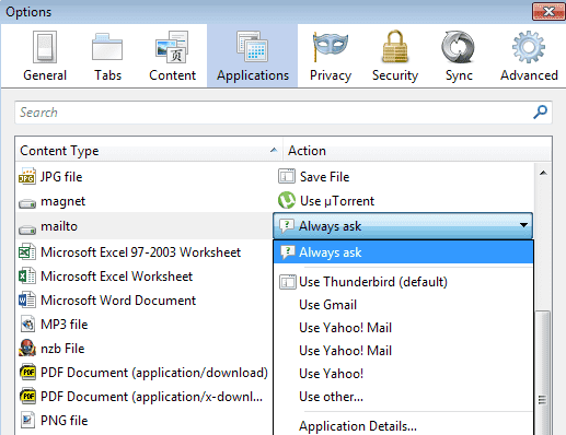 control applications firefox