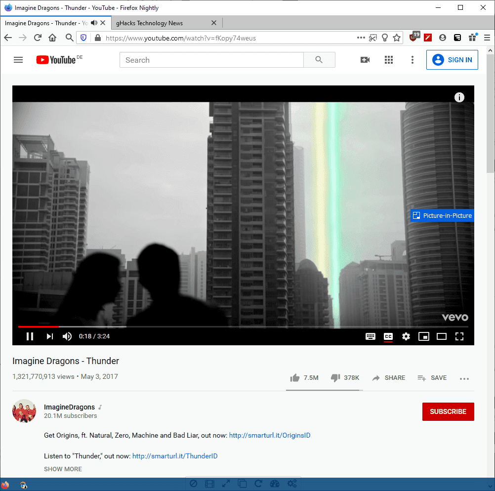 Firefox의 곧 출시 될 Picture-in-Picture 모드 살펴보기
