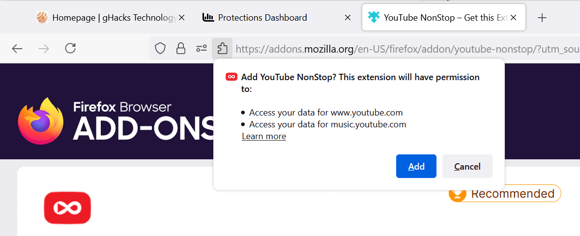 nouvelles invites firefox