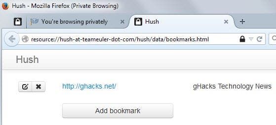 private bookmarks