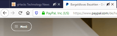 ev certificate firefox show