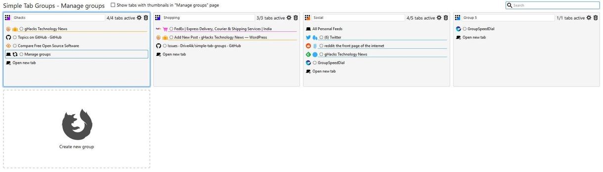 Simple Tab Groups is a Firefox extension for organizing your tabs
