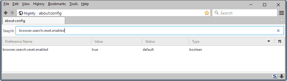 browser search reset