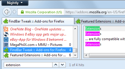 firefox find in all tabs