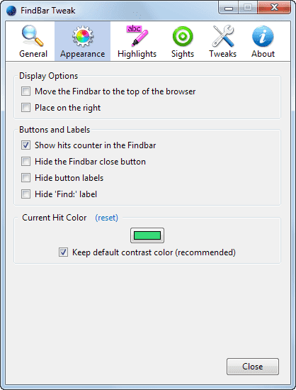 firefox on-page search