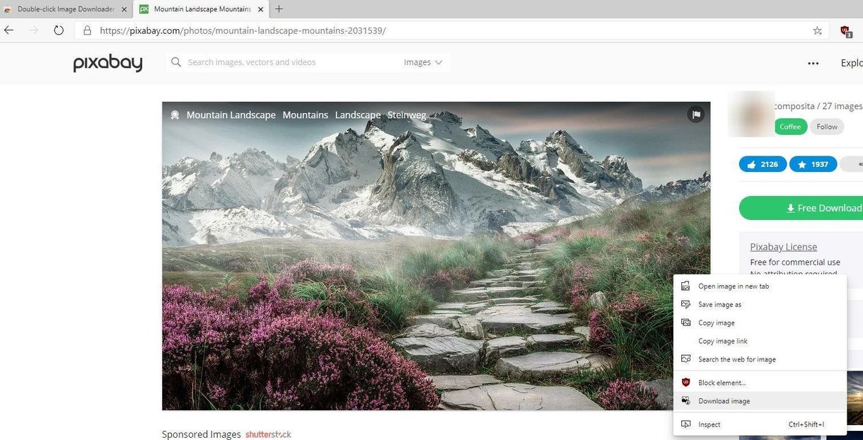 Double-click Image Downloader extension for Chrome