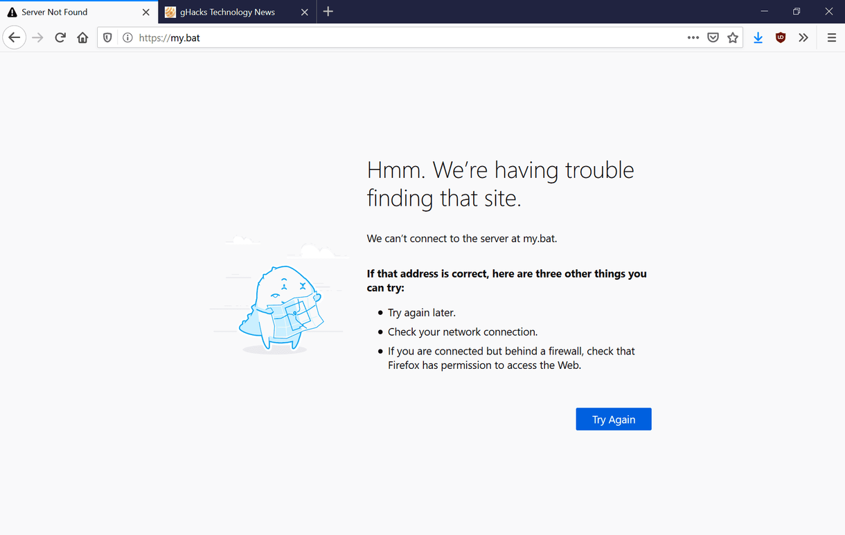 Firefox 77 больше не будет подключаться к записям адресной строки, не относящимся к домену, с точками (вместо этого будет искать)