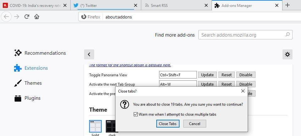 Panorama Tab Groups view