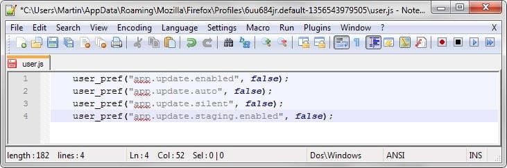 firefox update