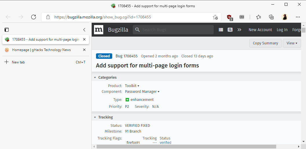 firefox prend en charge les formulaires de connexion multi-pages