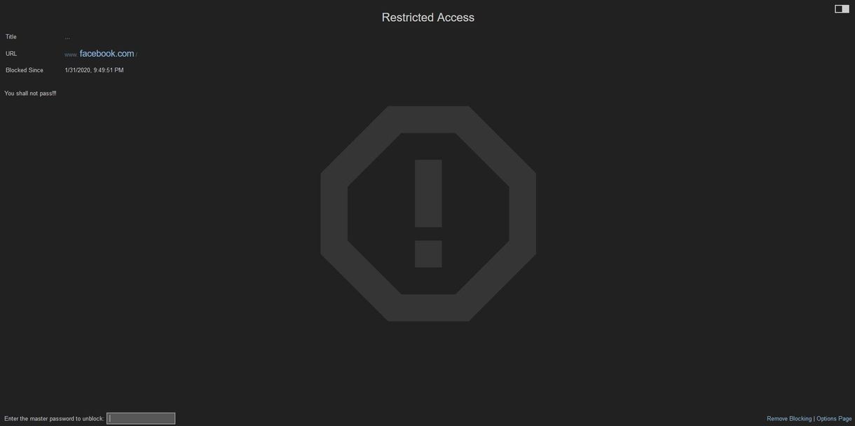 Block websites with a master password using the Block Site extension for Firefox and Chrome