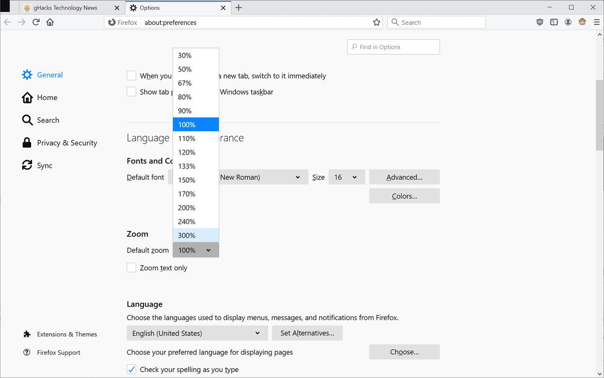 firefox default zoom