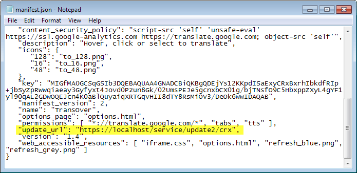 chrome extension updates