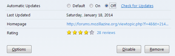 firefox automatic addon updates