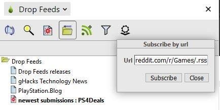 Drop Feeds subscribe by URL