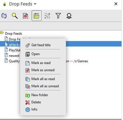 Drop Feeds manage