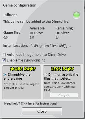 game options steam ram drive
