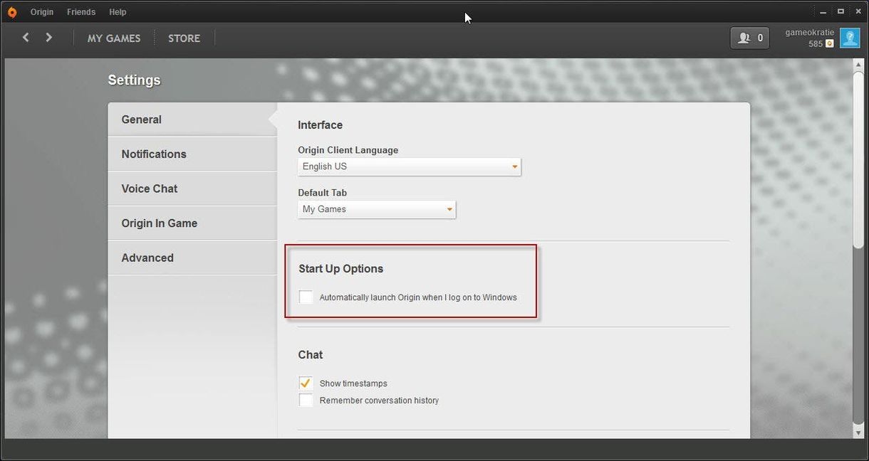 origin block autostart