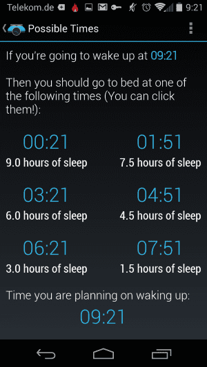 sleep alarm calculator