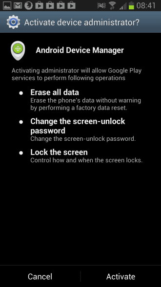 device manager activation