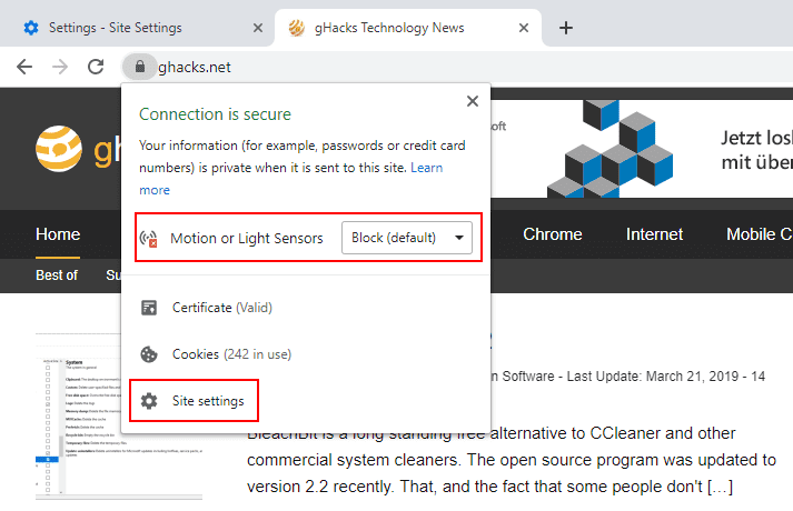 chrome motion light sensors