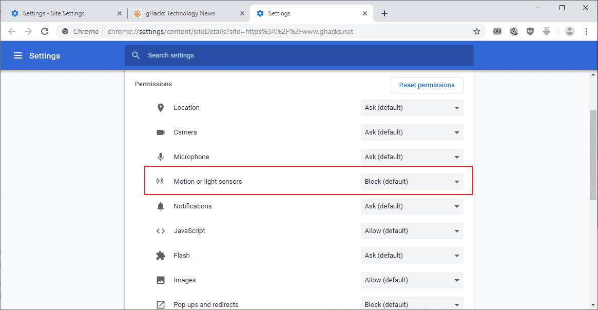 motion light sensor controls