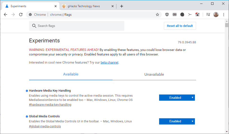 chrome media controls
