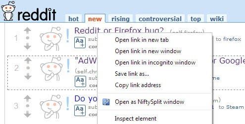 ปรับปรุงการท่องเว็บของคุณด้วยความละเอียดขนาดใหญ่ด้วย NiftySplit สำหรับ Chrome