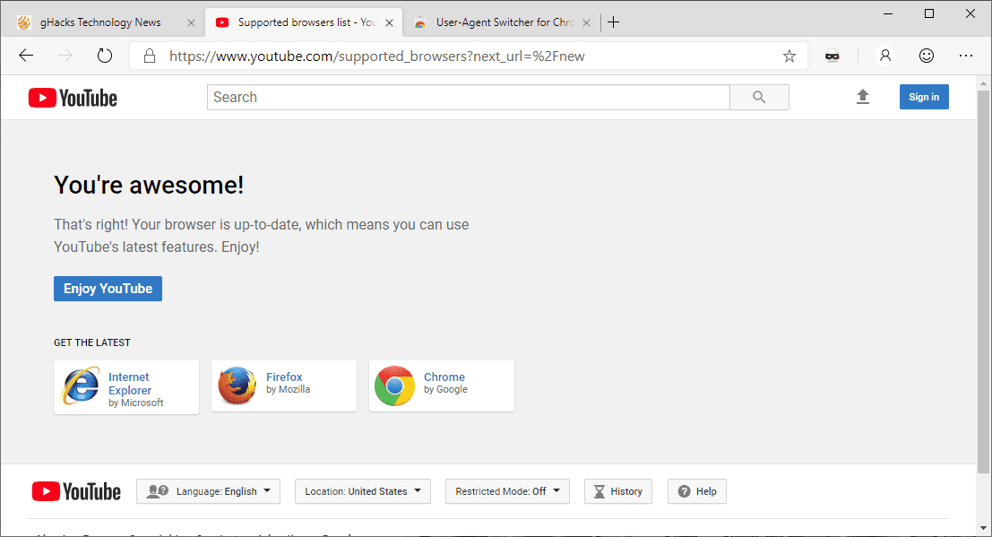 browser works