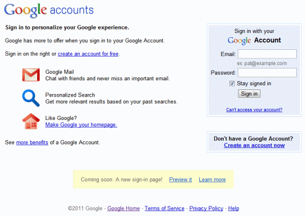 Halaman Masuk Google Baru