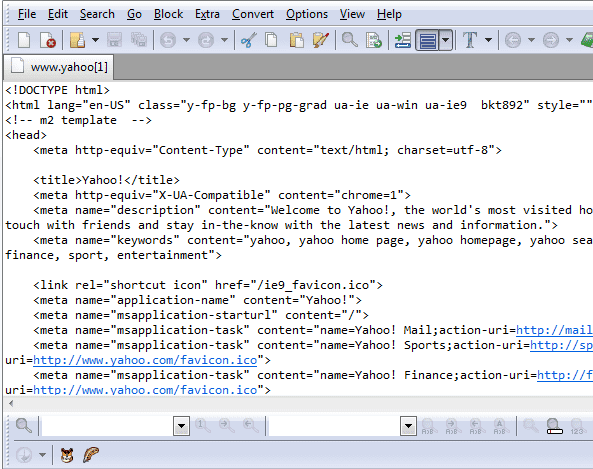 website source code
