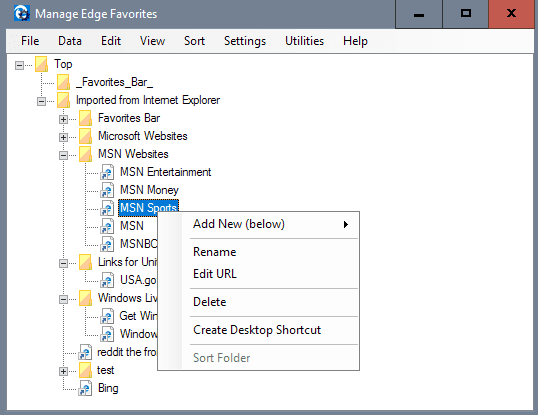 edgemanage favorites