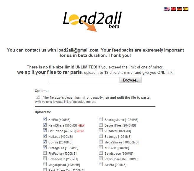 تحميل الملفات إلى خدمات استضافة ملفات متعددة باستخدام Load2All